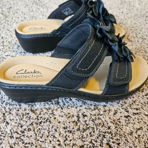 Clarks Merliah Raelyn Black Leather Sandals - Picture 7 of 7